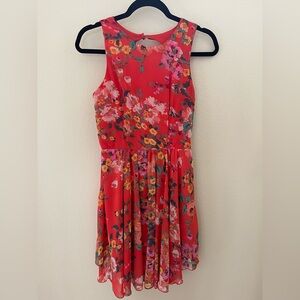 B Darlin Red Floral Dress